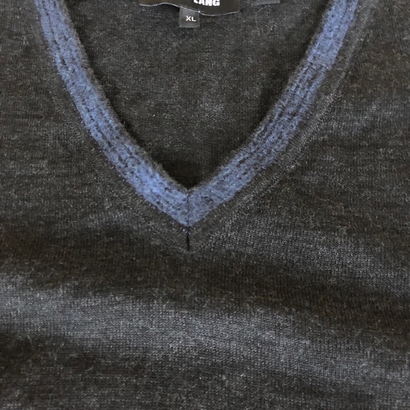 Jared Lang Charcoal V-Neck Sweater for Men - Picture 4 of 8